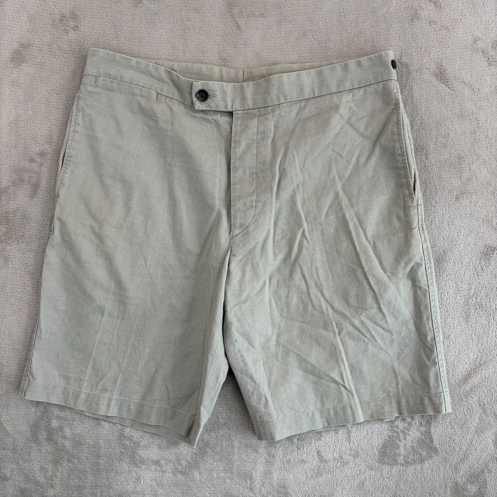 Rag‎ & Bone Casual Chino Shorts Grey Linen Blend Men 38 (Actual 36) Handmade USA